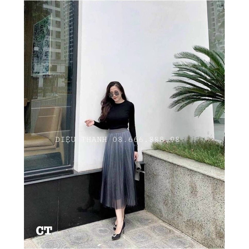 Chân váy xếp ly dáng dài 3 lớp CEN FASHION