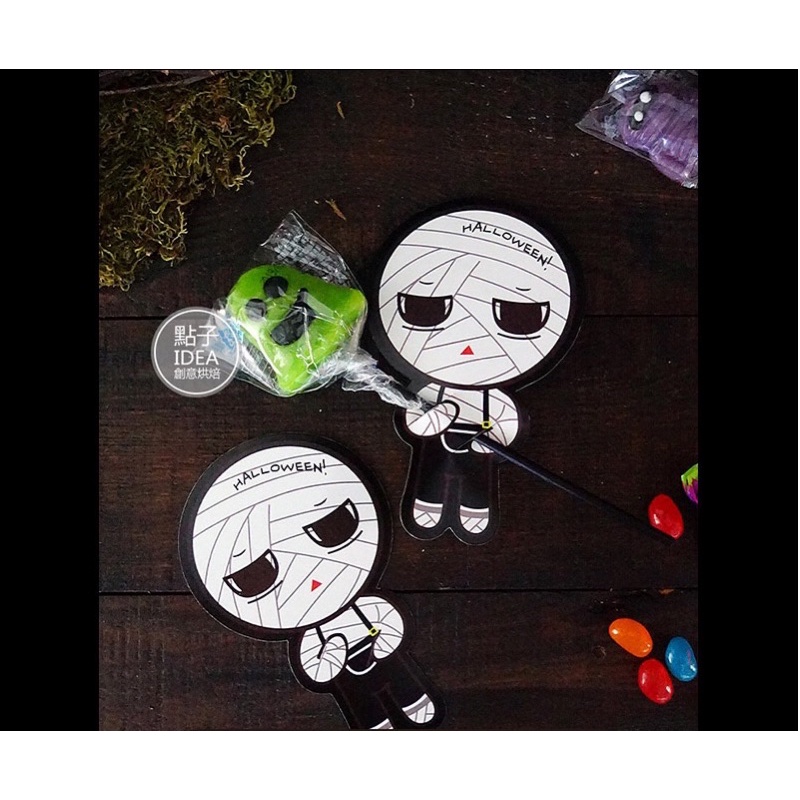 Set 5 mô hình trang trí kẹo mút lolipop chủ đề Halloween