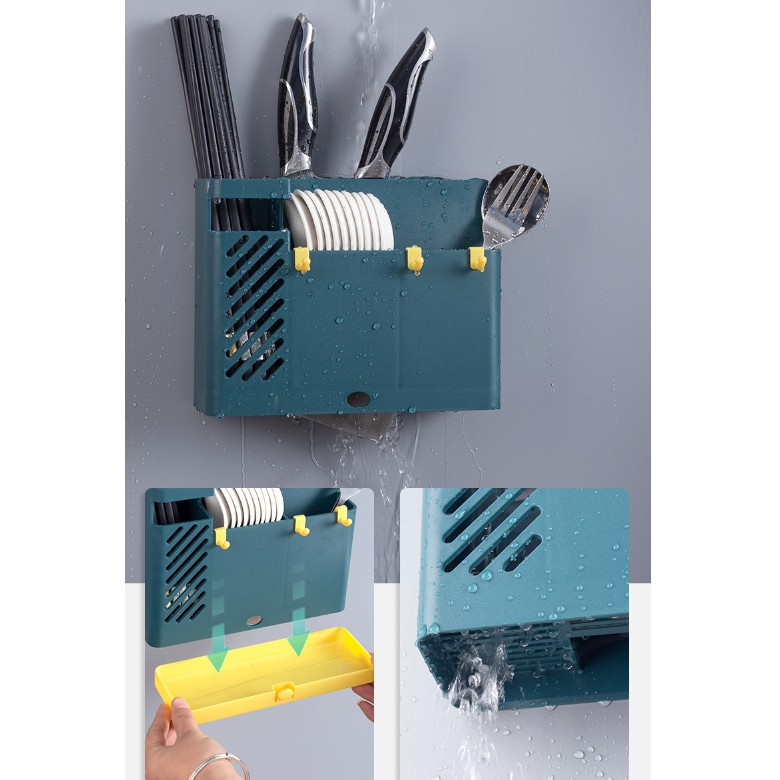 Ống đũa treo tường thông minh 4 MÀU, giá đa năng để dụng cụ nhà bếp tiết kiệm diện tích