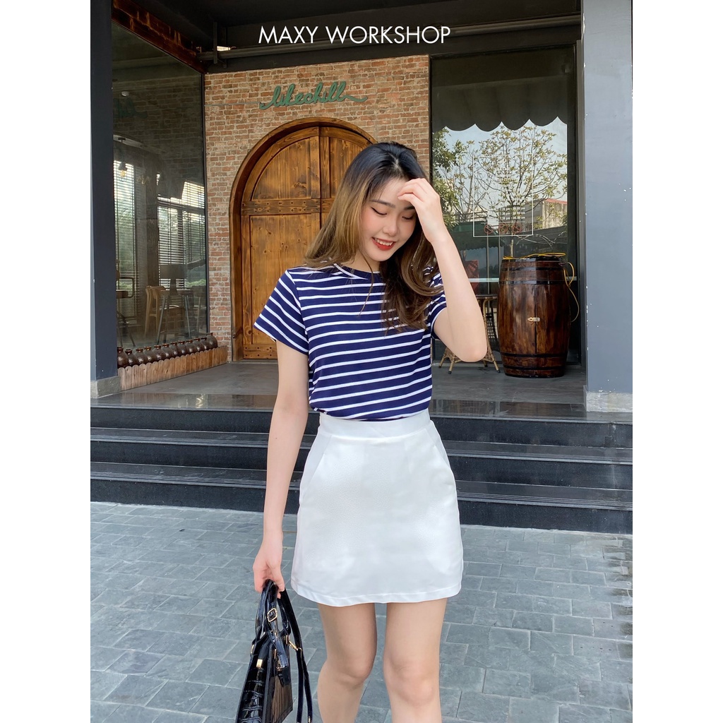 [Mã SKAMFSW175 giảm 10K đơn 50K] Áo thun nữ cổ tròn basic tee Maxy Workshop
