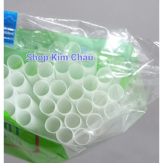 Ống hút cong màu trắng phi 6 - [1 túi 80 cái]