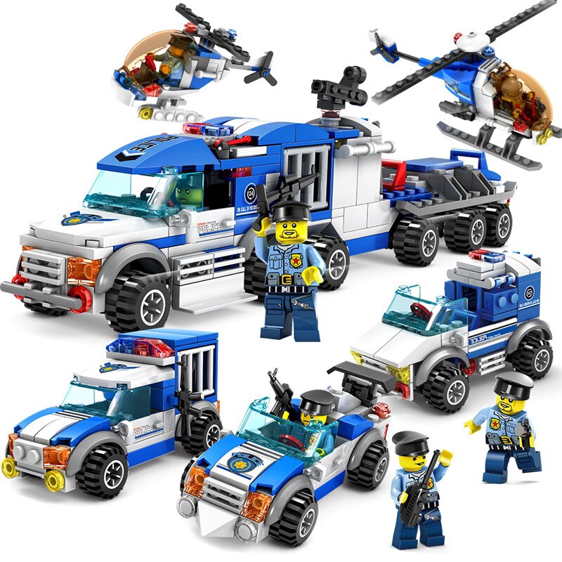 Đồ chơi lego 367 mảnh lắp ráp thành trạm cảnh sát 4 trong 1