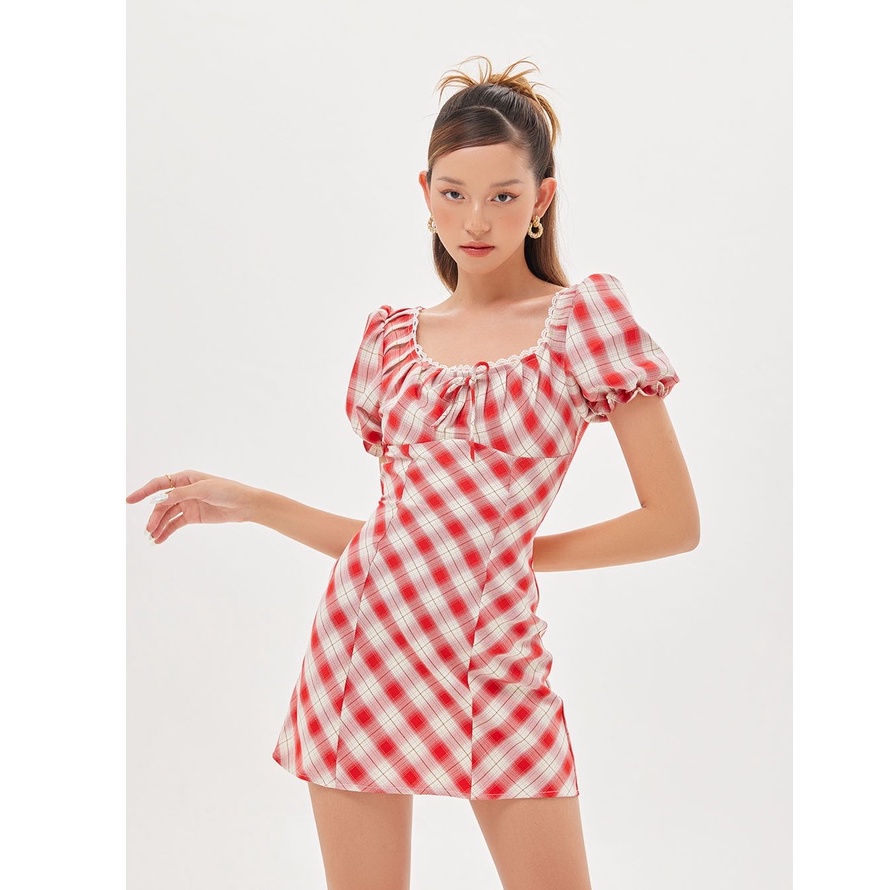 Đầm ôm SheByShj ca rô đỏ - Harper Dress