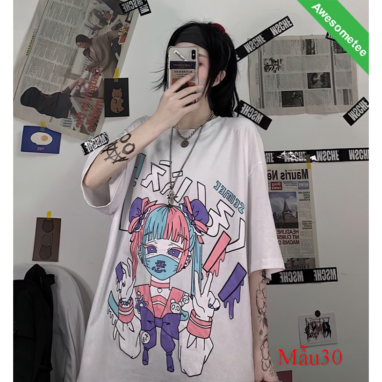 Áo thun tay lỡ Unisex Awesometee, áo phông form rộng ATL Anime BST2