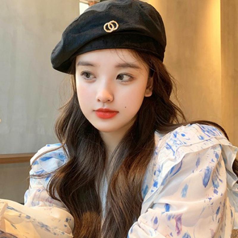 Mũ beret màu trơn vintage  phong cách Hàn Quốc cổ điển thời trang cho nữ