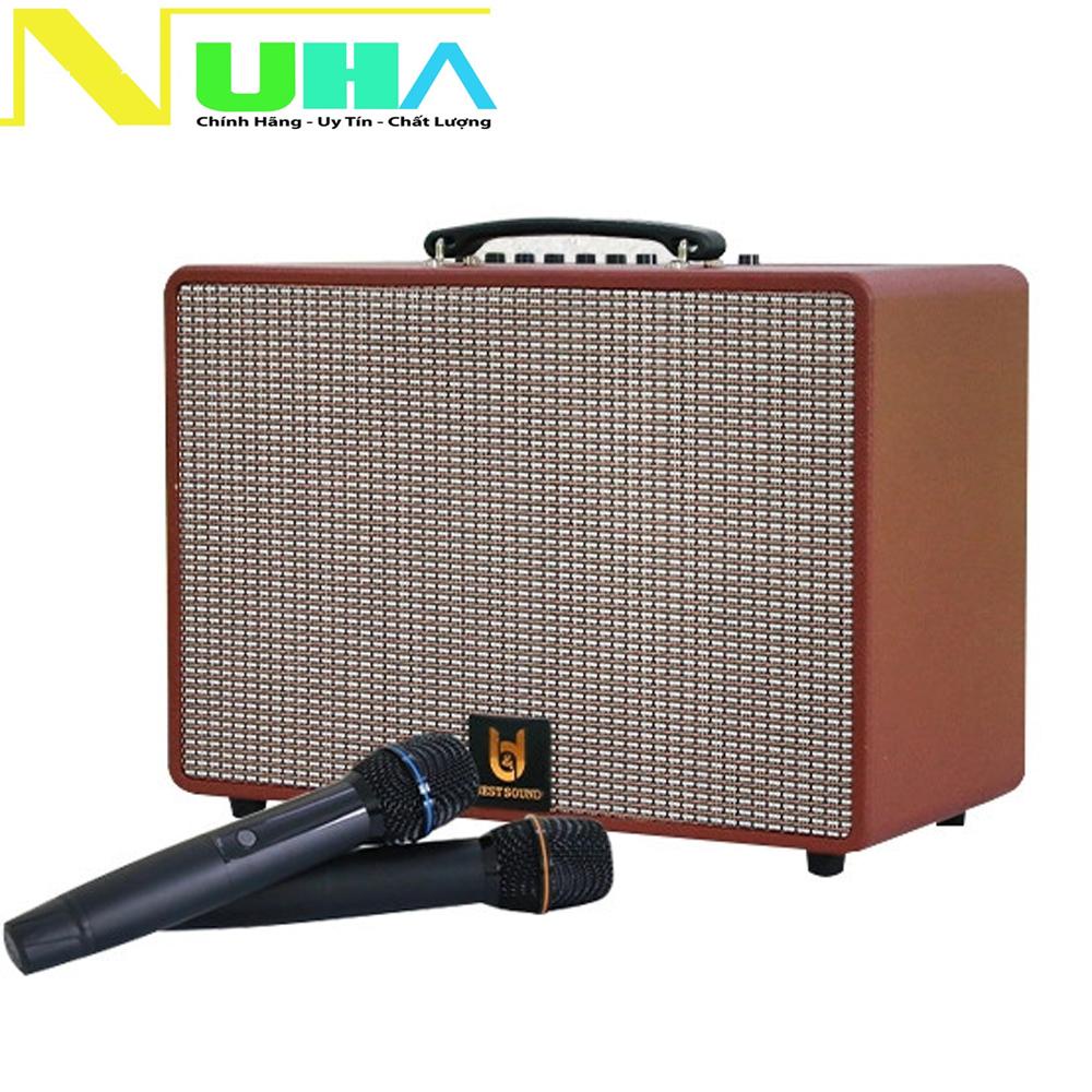 Loa kéo xách tay Bestsound M10 Bass 10inch công suất 100W, Kết nối Bluetooth, USB, TF, kèm 2 Micro không dây