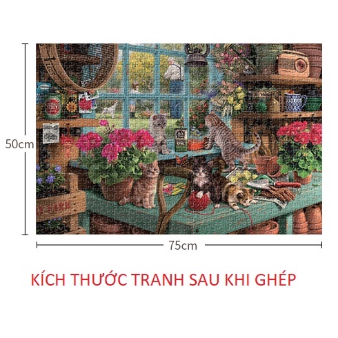 Tranh ghép hình 1000 mảnh gỗ kèm keo dán KT 75x50cm, tranh xếp hình 1000 miếng,Jigsaw Puzzle 1000 pcs,Tranh ghép hình gỗ