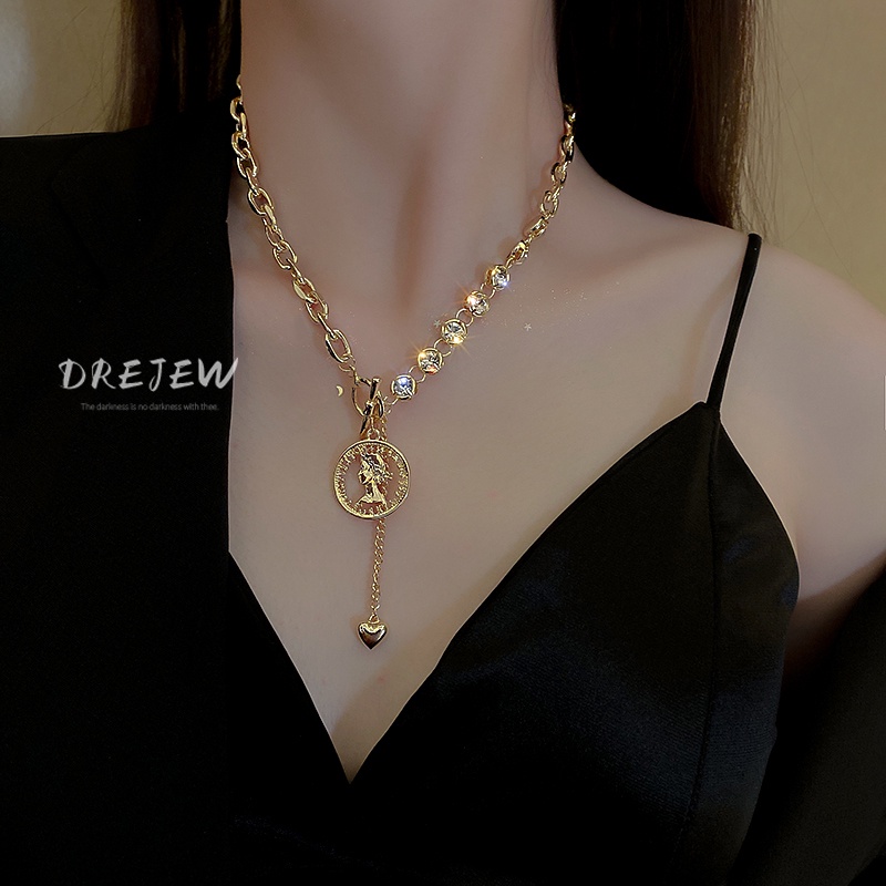 Vòng cổ choker DREJEW kiểu dáng chữ Y thời trang sang trọng cho nữ