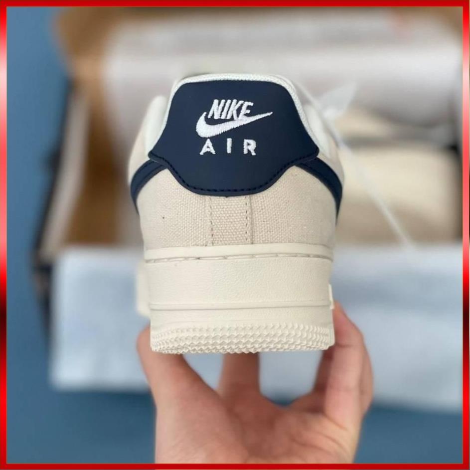 ✅shinnava✅Giày Thể Thao Nam Nữ 𝗔𝗙𝟭 𝗖𝗮𝗻𝘃𝗮𝘀 Navi, Giày Sneaker AF1 Air Force 1 Vải Canvas Vệt Xanh Navi Full Bill Box