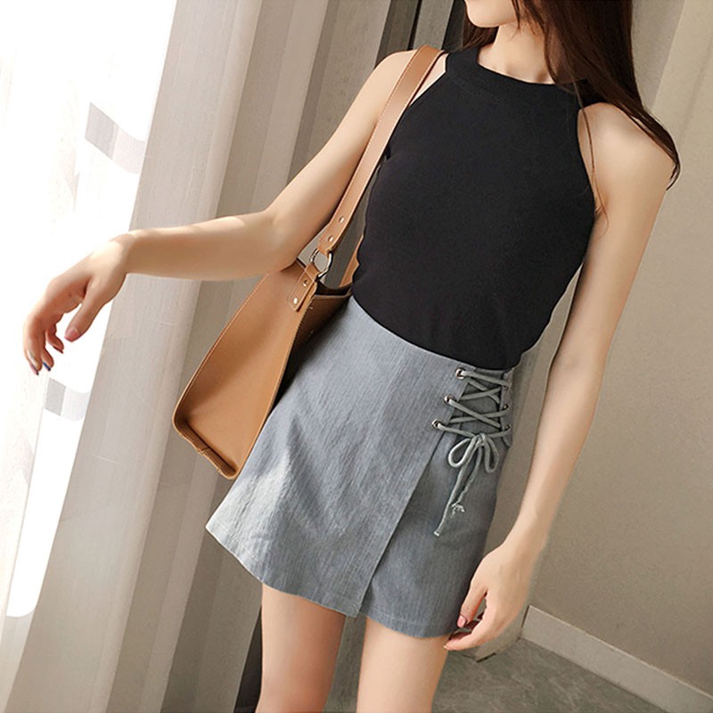 Áo cổ yếm không tay màu trơn thời trang nữ | BigBuy360 - bigbuy360.vn