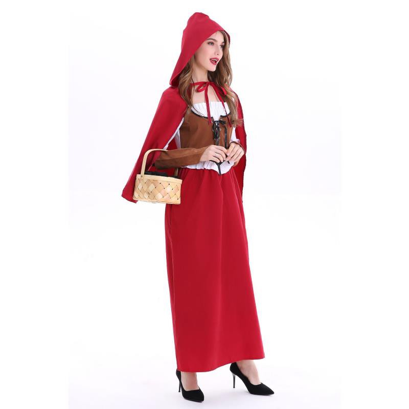 Áo Choàng Hóa Trang Cô Bé Quàng Khăn Đỏ Cho Halloween Cỡ S-xxl