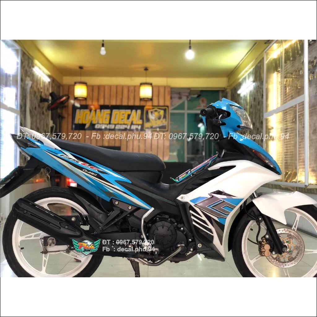Tem rời xe Exciter 135 Lc trắng xanh ngọc (A)