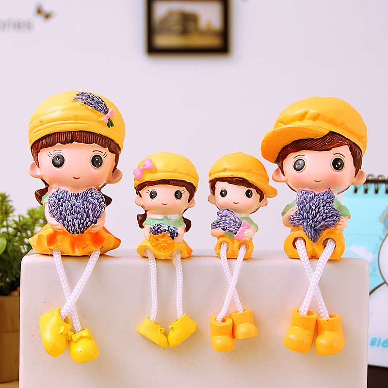 Set búp bê gia đình trang trí kệ, tủ, trang trí bàn học, trang trí nhà cửa,