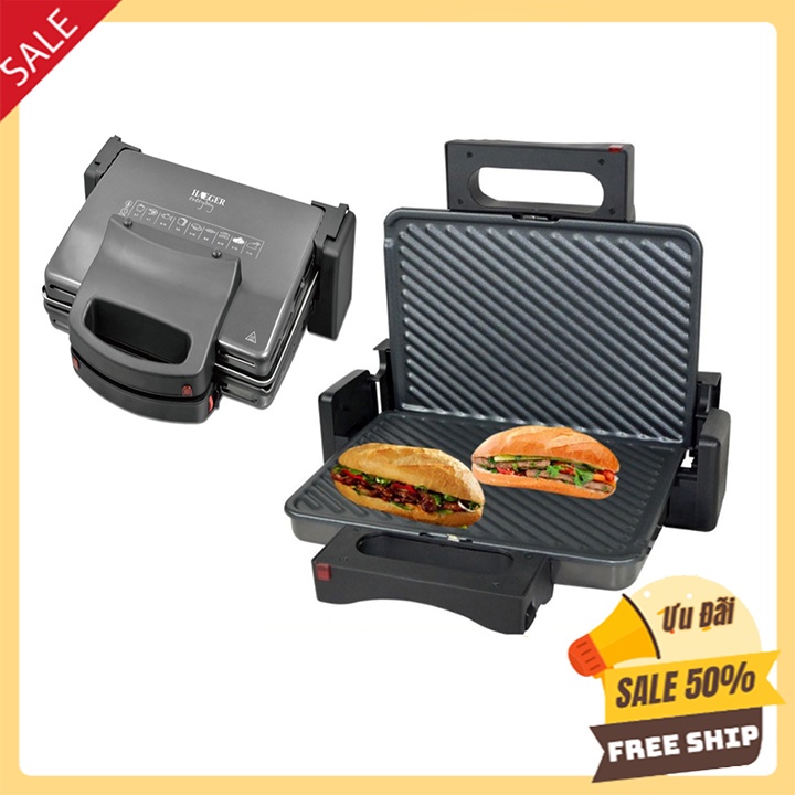 Máy Kẹp Nướng Bánh Mỳ HAEGER 2000W Chính Hãng