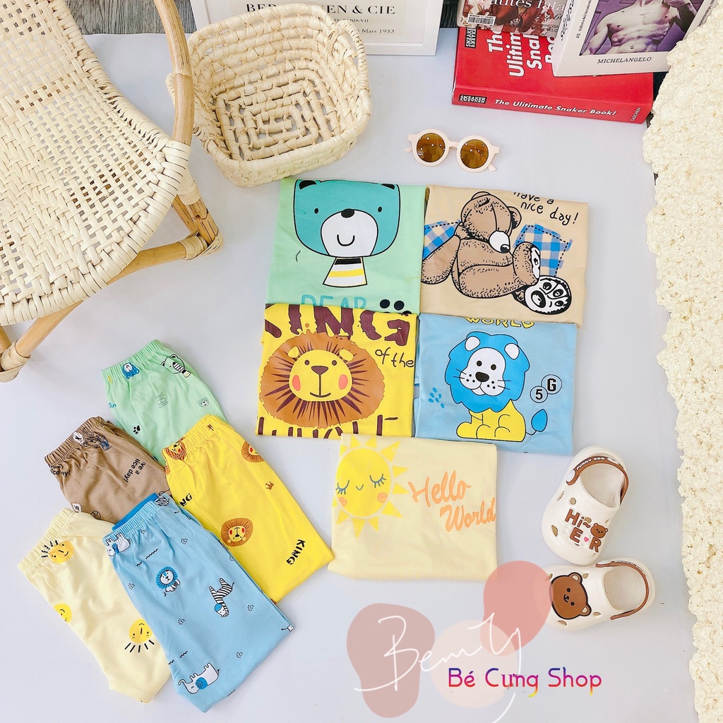 Sale Sốc ! Bộ Dài Tay THUN LẠNH MINKY MOM Họa Tiết  Động Vật  Cho Bé Trai, Bé Gái (SP38)