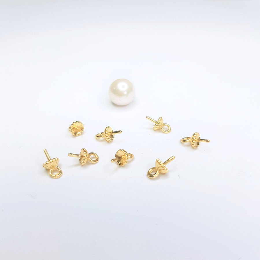 [G1B] Phụ kiện trang sức (DIY) - Set 5 cái Kim trống treo hạt làm bông tai mặt dây chuỗi