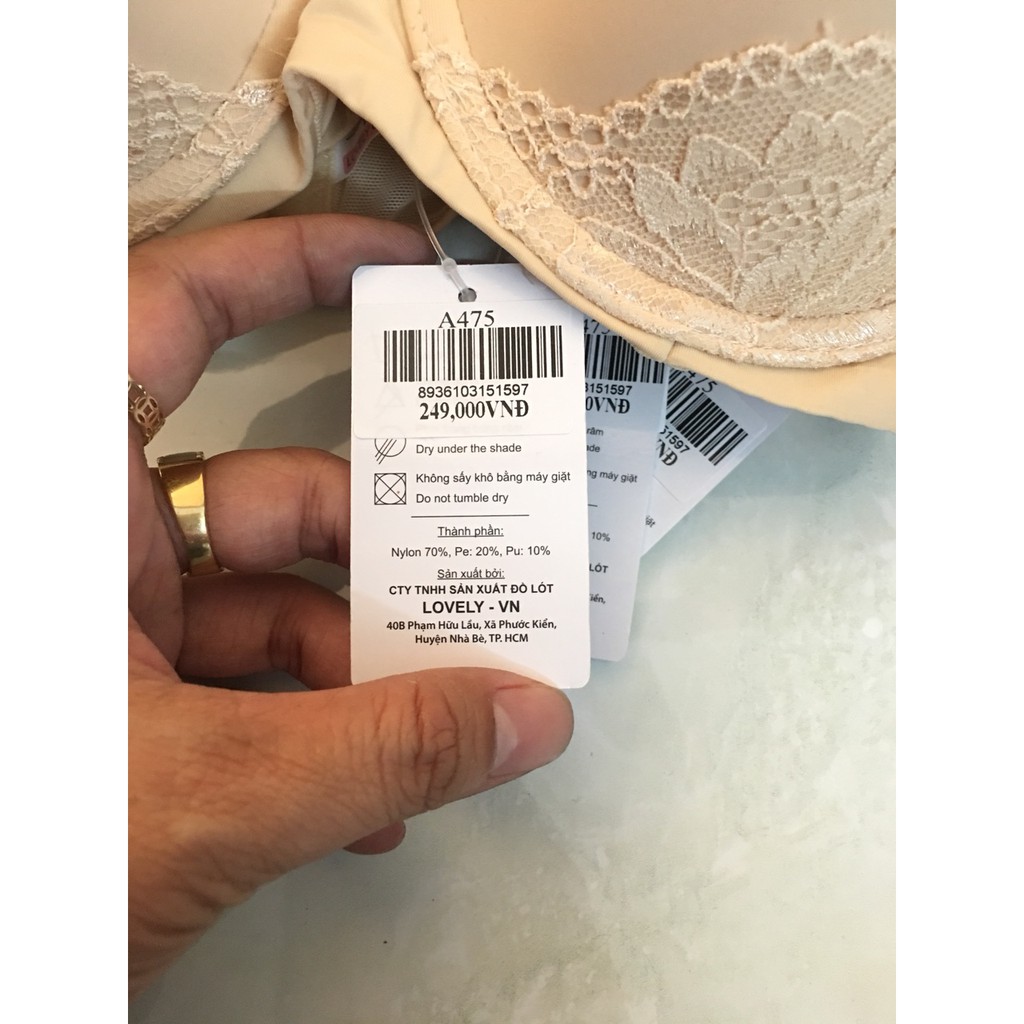Áo lót nữ mút mỏng trơn cài sau 3 móc Lovely 475