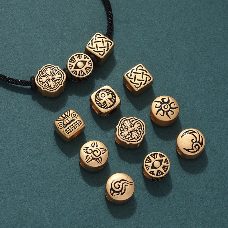 Việt Nam Mắt Màu Vàng Đen Bảo Quản Mạnh Mẽ Hạt Charm of Life Lỗ Thẳng Thủ Công diy