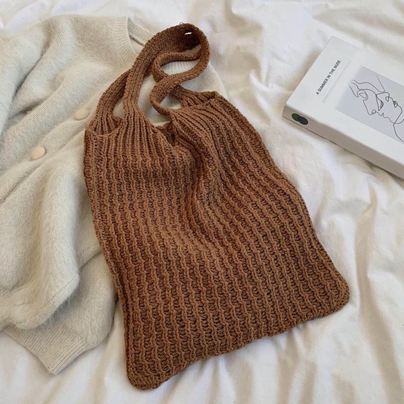 Túi Xách Tote Dệt Kim Cỡ Lớn Phong Cách Vintage