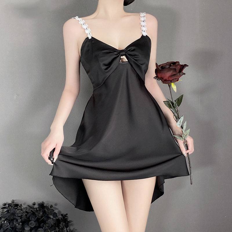 Đồ ngủ Hai Dây Vải Satin Phối Ren Quyến Rũ Thời Trang Cho Nữ