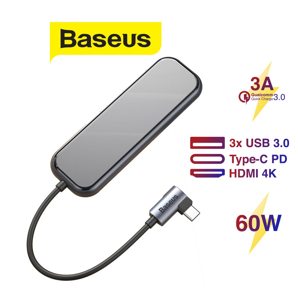 Hub chuyển đổi đa năng Baseus Multi-functional HUB Type-C to 3xUSB 3.0+4K/HD+PD Adapter