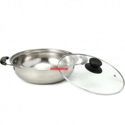 NỒI LẨU INOX 201 NẮP KÍNH 28CM ( SP 1 ĐÁY)