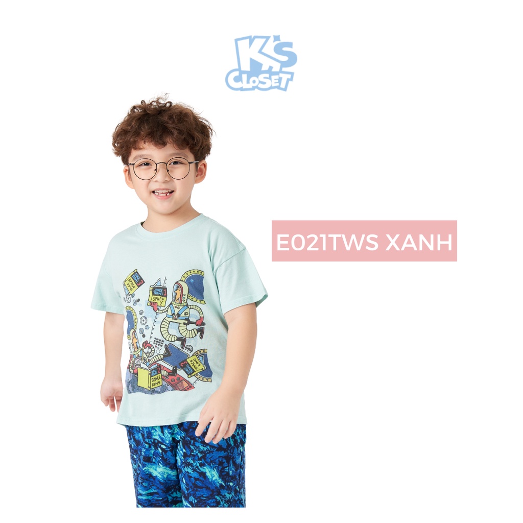 Bộ quần áo cộc tay K'S CLOSET hình vui nhộn cho bé trai (2 10 tuổi) OL12THS/ E021TWS/E032TWS/E071TWS/KT49THS