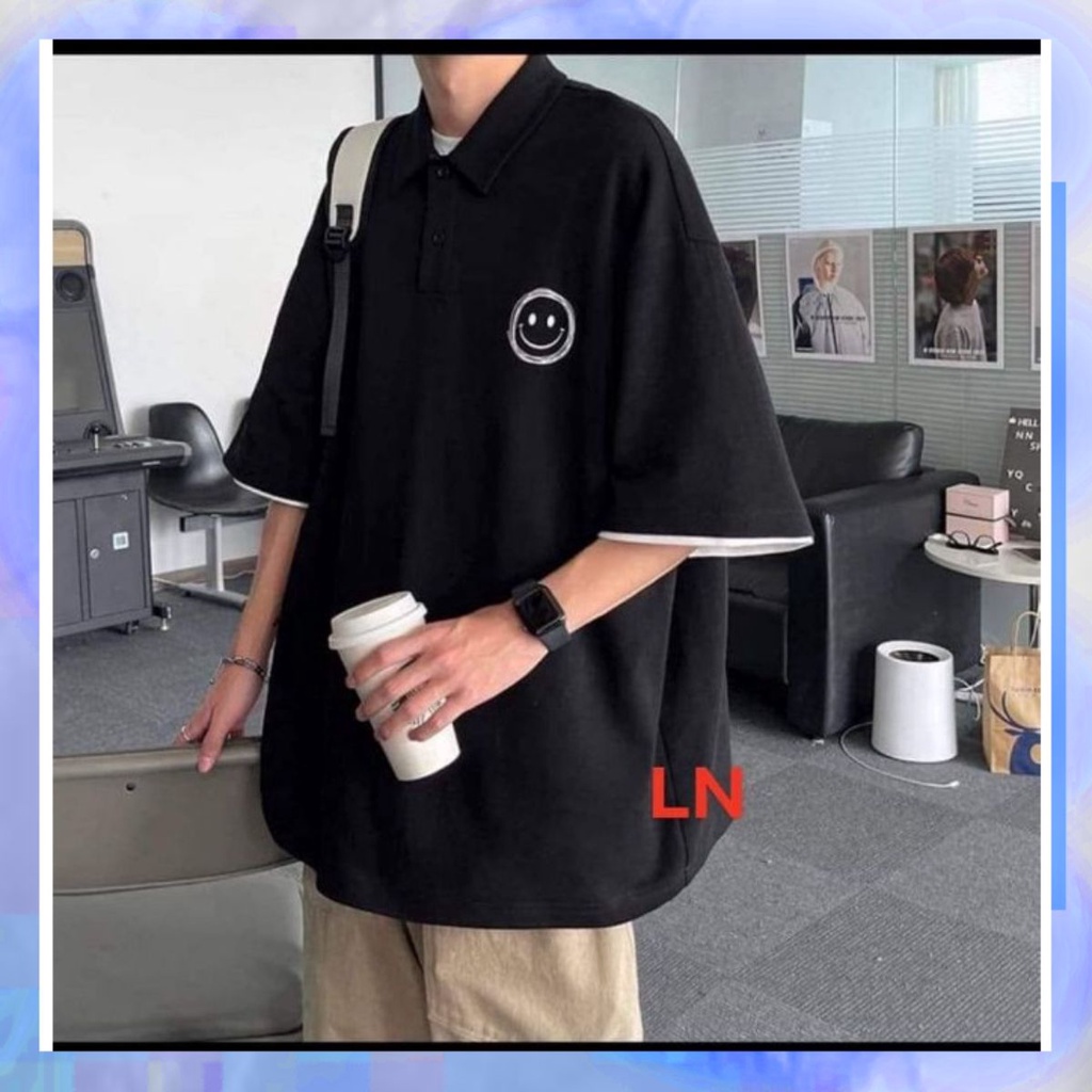 Áo polo cổ đức in hoạt tiết dành cho cả Nam và nữ nganunisex