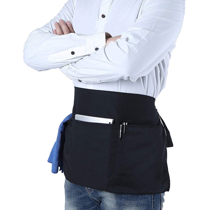 Tạp Dề Nửa Eo Có 3 Túi Và Dây Đeo Hông Dành Cho Nam Nữ