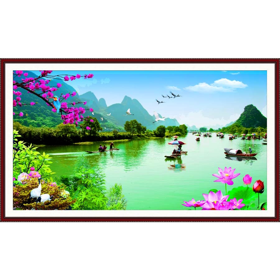 Tranh hoa cỏ thiên nhiên tặng keo và dụng cụ dán