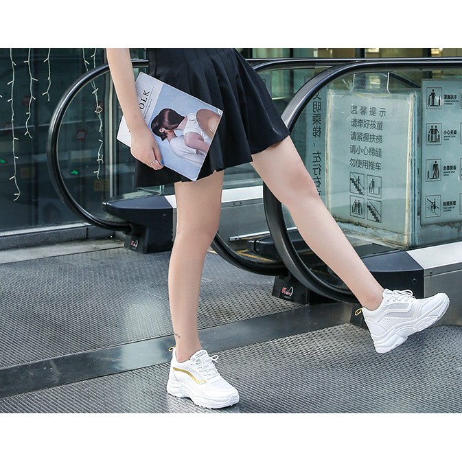 Giày thể thao độn đế vạch sóng đế 6 cm D293350 kẻ vạch nhũ siêu xinh siêu thoáng mã hot (Video thật) | BigBuy360 - bigbuy360.vn