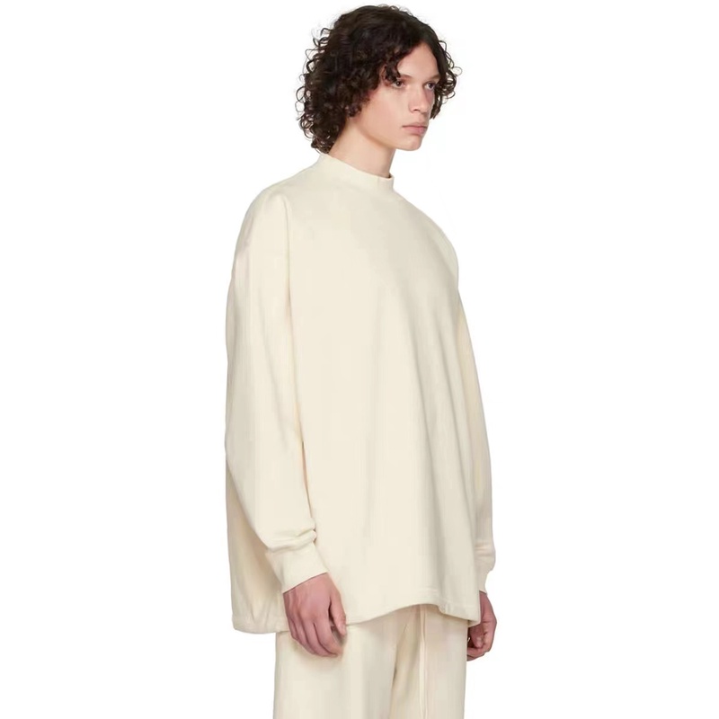 FEAR OF GOD ESSENTIALS Season 8 Double thread FOG flocking printed round neck sweater casual couple's same pure cotton sweatshirt