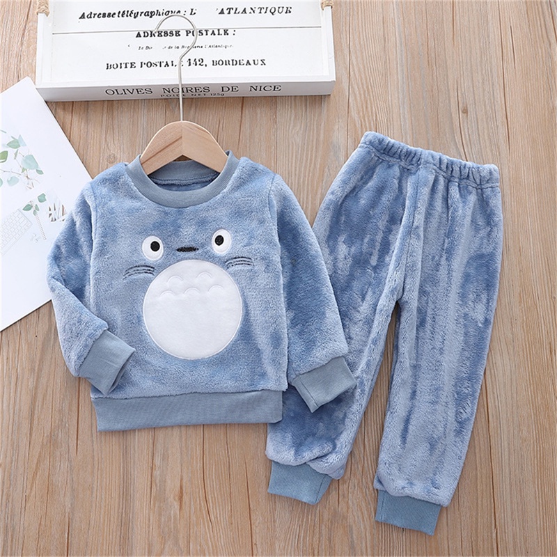 BEAR LEADER Bộ Đồ Thời Trang Hai Món Vải Nhung In Hoạt Hình Mèo Kiểu Hàn Quốc Thời Trang Xuân Thu Cho Bé Trai + Gái 1-6 Tuổi