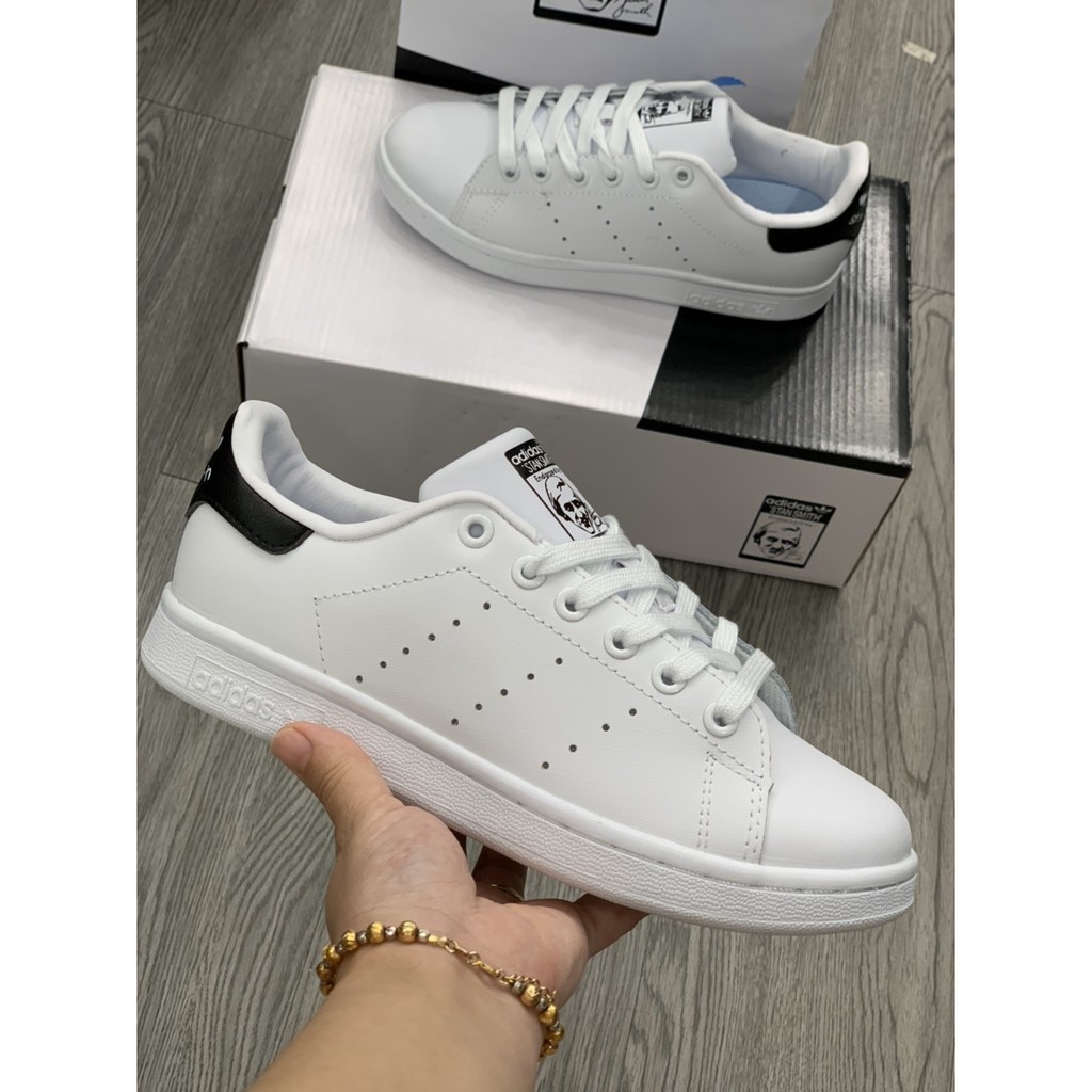 Giày Thể Thao S.TAN S.MITH Trắng Gót Đen (FULLBOX - CÓ SẴN) Giầy Sneaker Nam Nữ Trắng Trang Trọng