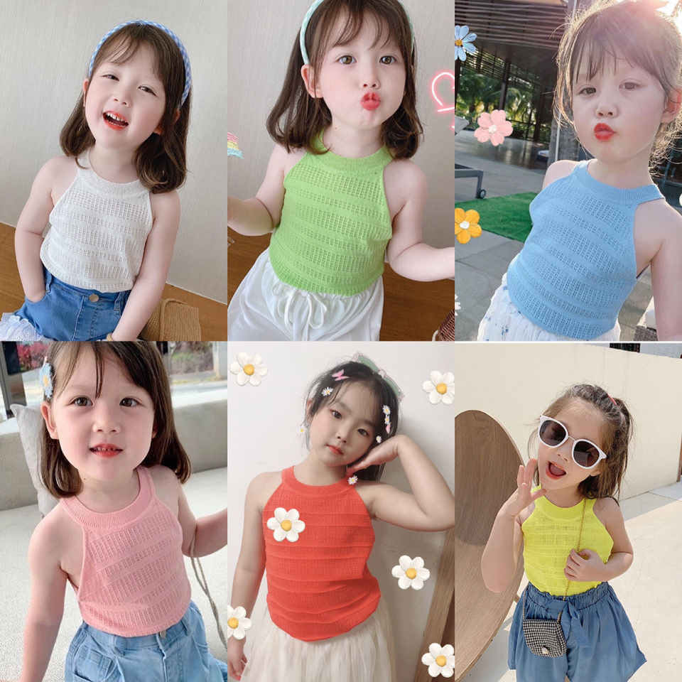 Áo không tay màu trơn phong cách Hàn Quốc xinh xắn 2022 dành cho bé gái