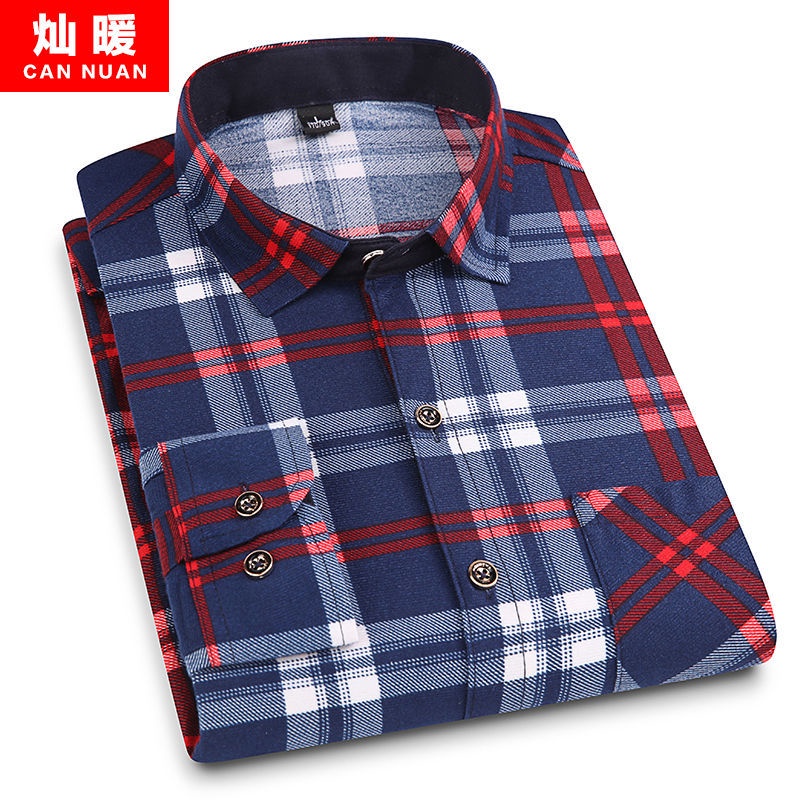 Áo Sơ Mi Tay Dài Dáng Rộng Họa Tiết Ca Rô Thời Trang Cho Nam