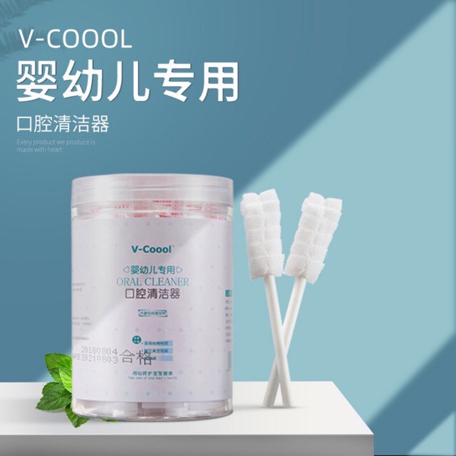 [Haobaby shop] Cây rơ lưỡi VCOOL dạng que cho em bé, trẻ em sơ sinh nguyên hộp và 10 que lẻ