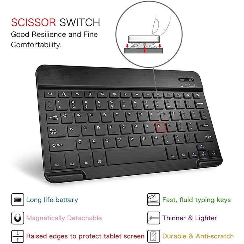 Bao Da Kèm Bàn Phím Không Dây Cho Samsung Tab A7 Lite 2021 T220 T225 8.7inch/ Tab A 8.0 T295 T290