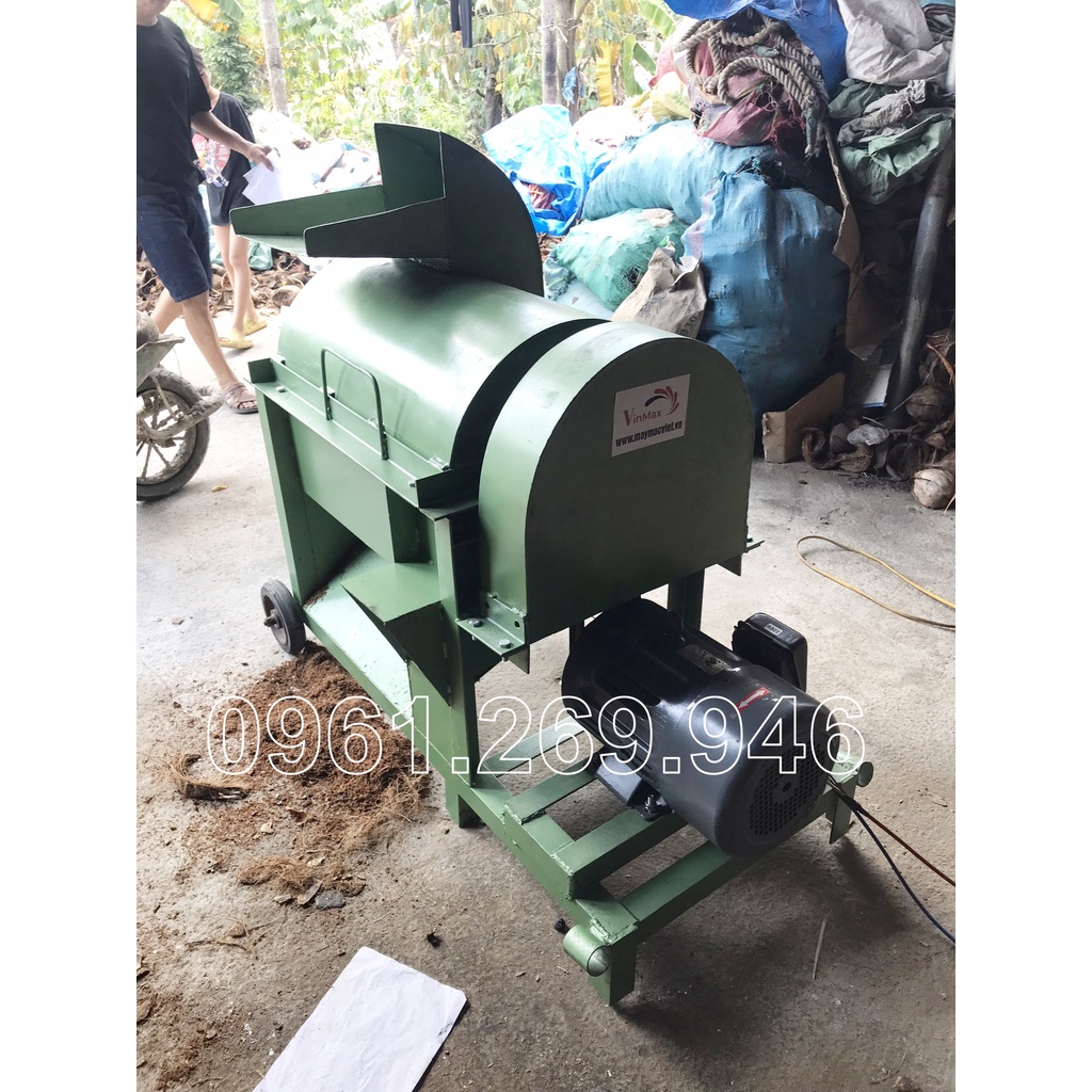 Máy nghiền sọ dừa khô tươi làm xơ dừa mùn cưa 5HP điện 1 pha