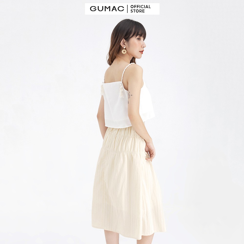Chân Váy nữ midi xếp nhún GUMAC VB631 | BigBuy360 - bigbuy360.vn