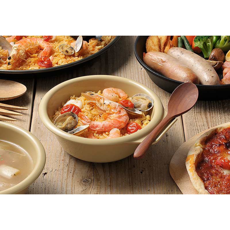 Bát ăn cho bé có quai cầm (màu vàng nhạt) NHẬT BẢN