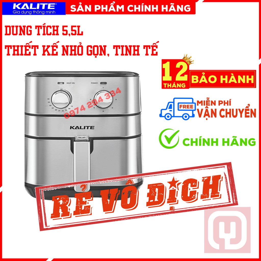 [FREESHIP] NỒI CHIÊN KHÔNG DẦU CAO CẤP KALITE Q5 - HÀNG CHÍNH HÃNG, BẢO HÀNH TOÀN QUỐC.