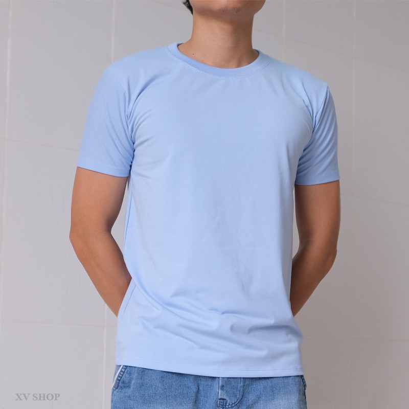 Áo thun unisex nam nữ cổ tròn màu xanh biển Hồ Chí Minh (XV008-BLU)