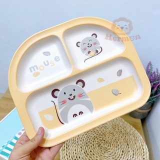Khay ăn dặm sợi tre hermon cho bé