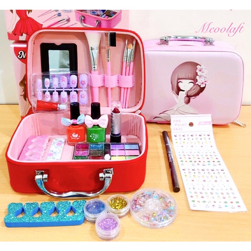 Đồ chơi cốp trang điểm làm móng make up nail 20 món cho bé
