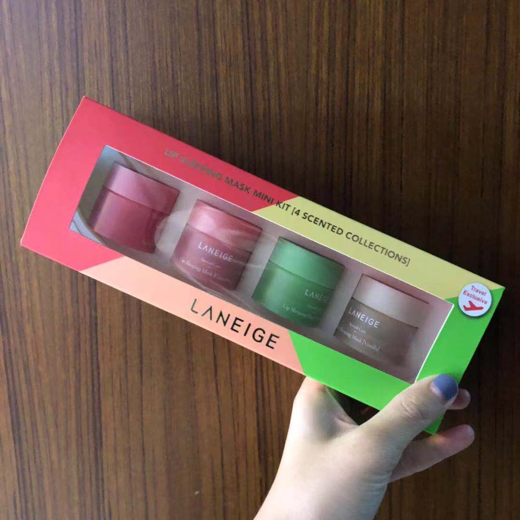 Bộ 4 Mặt Nạ Môi Laneige 8g Chiết Xuất Dâu / Nho / Bạc Hà