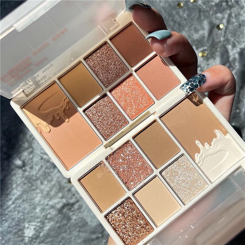 Bảng phấn mắt hạt dẻ 7 màu XIXI kiêm bắt sáng phấn má tạo khối nhũ kira Soft Glow Seven-color Eyeshadow Palette XIXI27