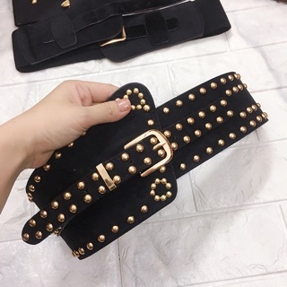 Dây nịt thun đính đinh cá tính