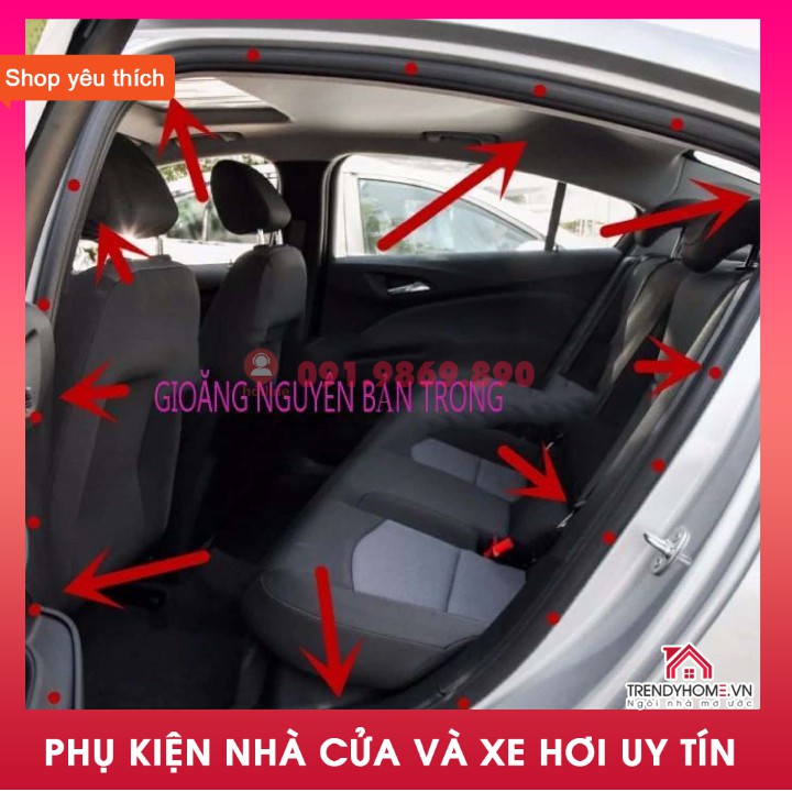 Gioăng cao su cửa oto, gioăng nguyên bản theo xe ô tô lõi thép cao su đen trendycar cao cấp