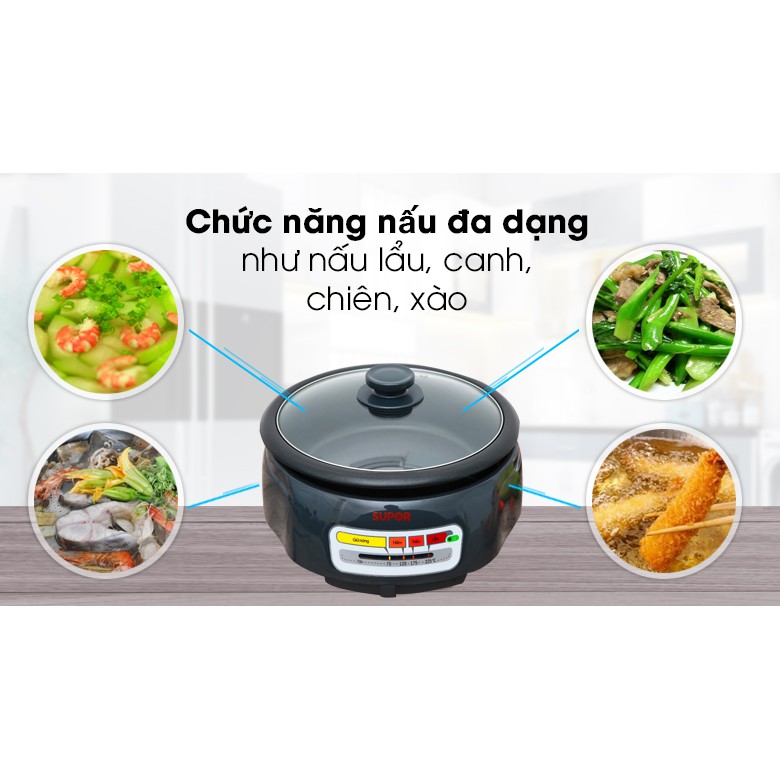 Nồi lẩu điện đa năng Supor HFK26EVN-130 1300W 4 lít - Bảo hành chính hãng 12 tháng